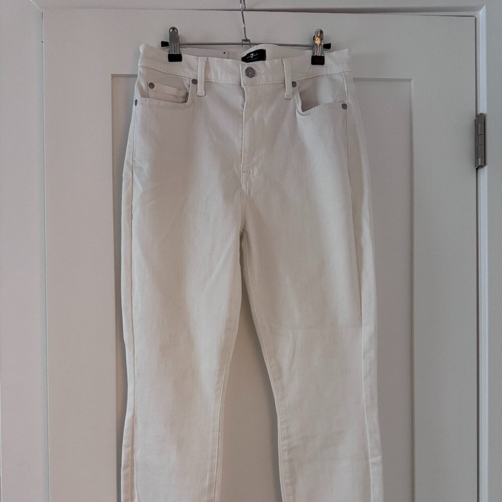 7 For All Mankind White Super Skinny Jeans Size 30 NWT - Picture 3 of 5